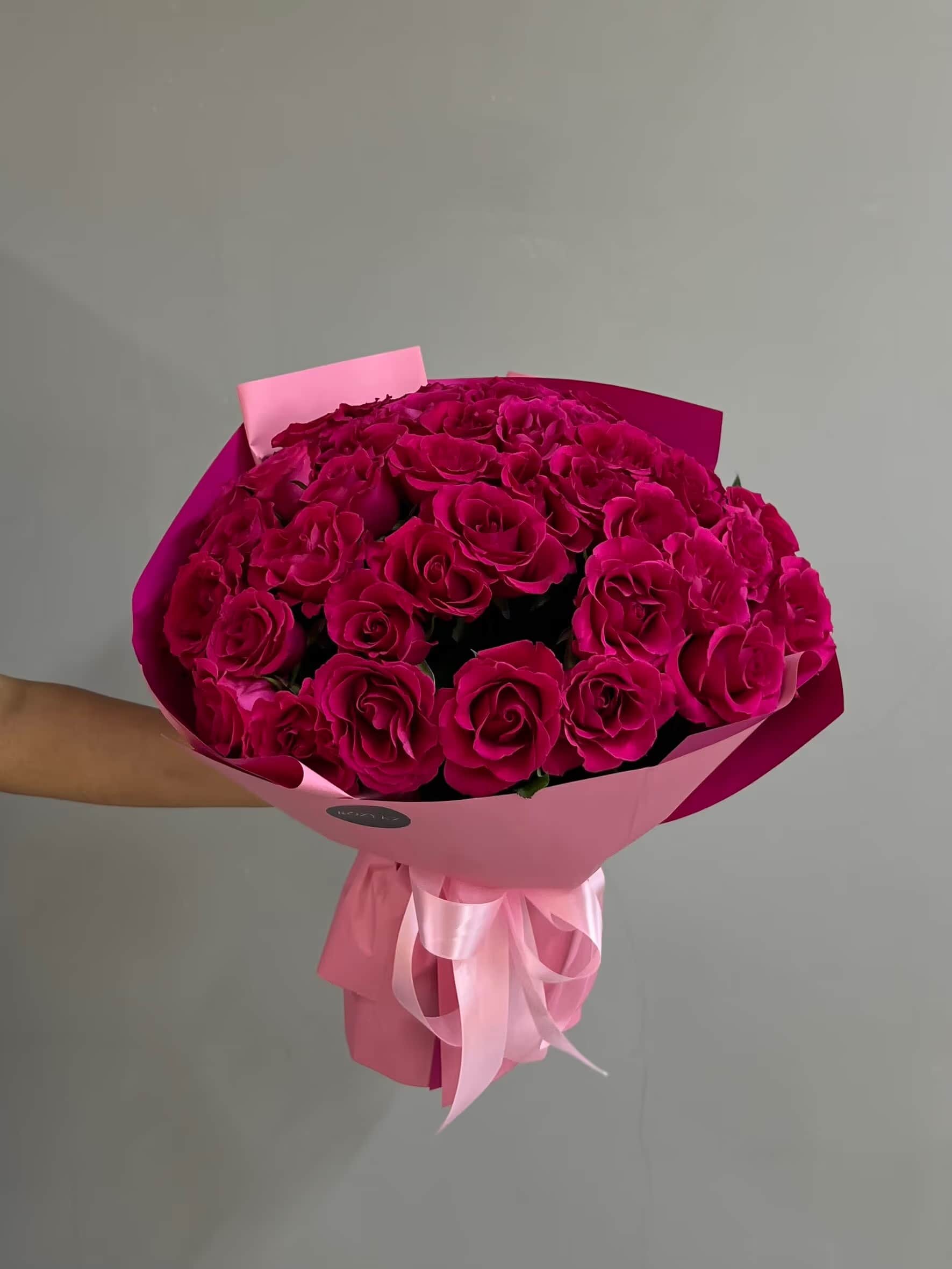 51 bright pink roses