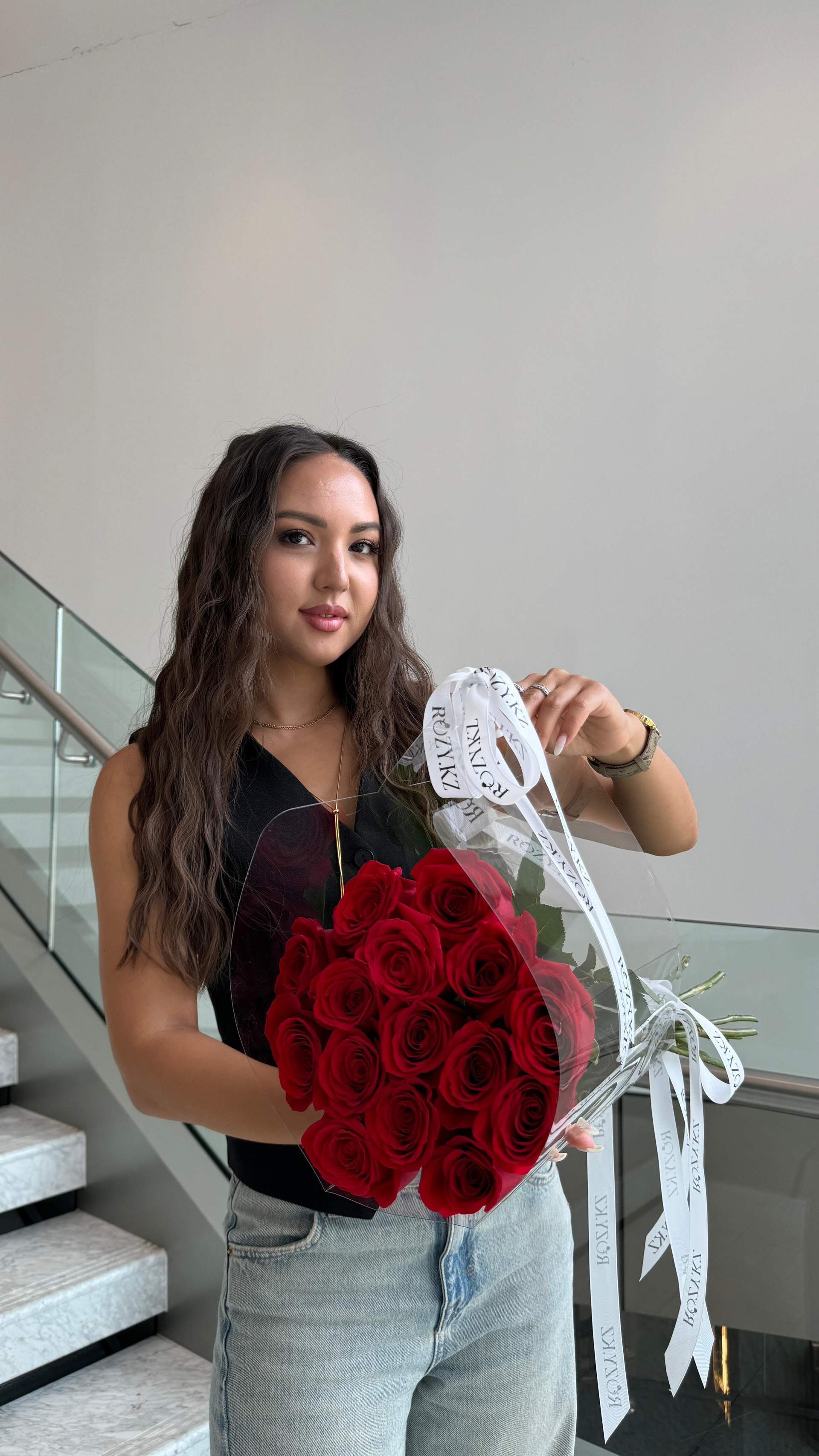 Сумочка 15 красных роз