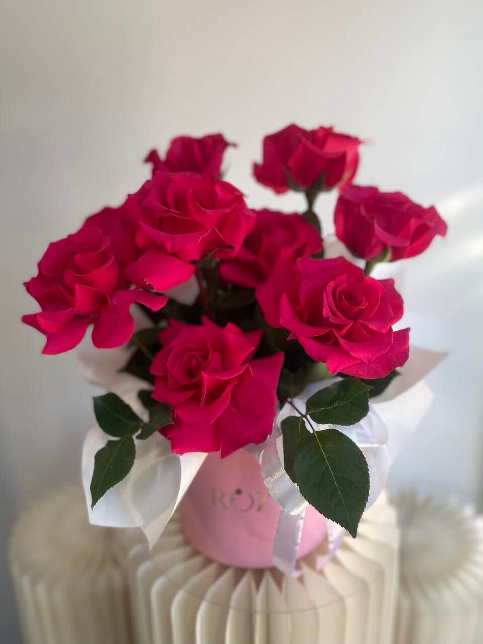Roses in pink box
