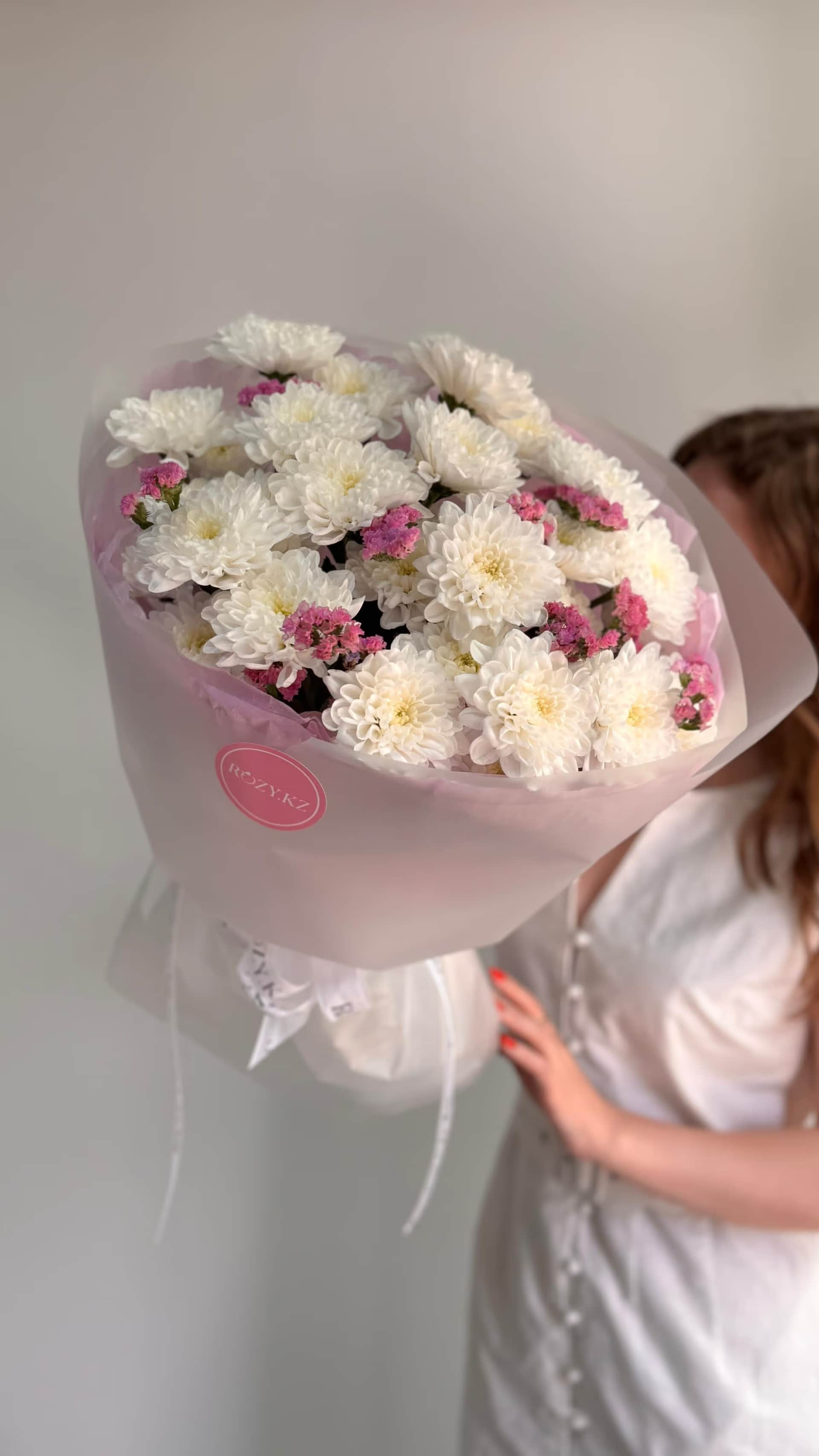 Гүл шоғы «LOVELY» өлшемі S — Хризантема бұта, Статица
